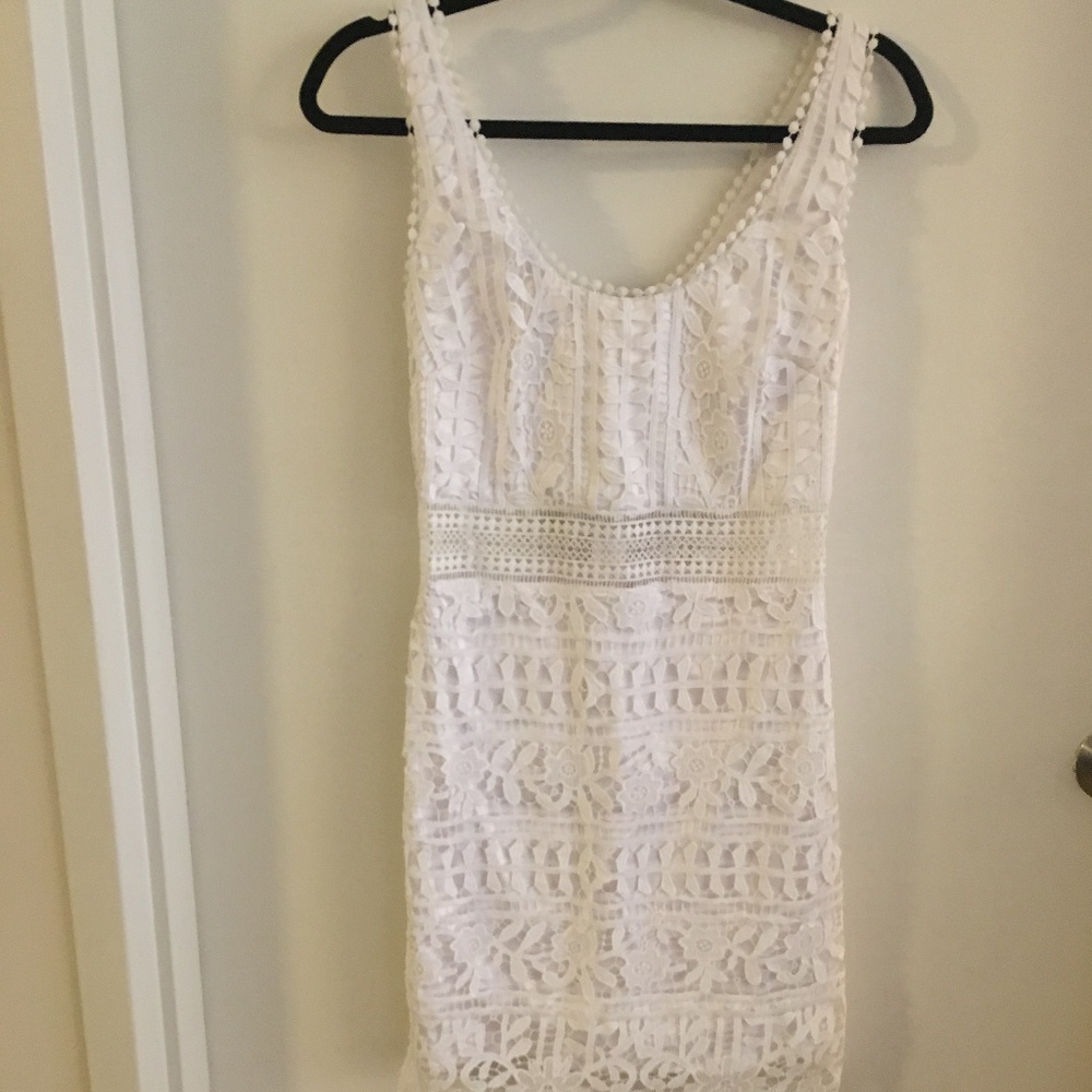White Lace BEBE Dress